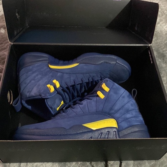 blue and yellow jordan 12s